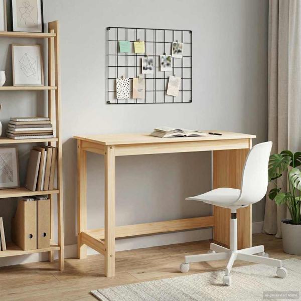 Schreibtisch Braun 112 x 50 x 75 cm Massivholz Kiefer