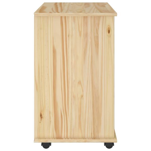 Rollschrank 63,5 x 39 x 65,5 cm Massivholz Kiefer Braun