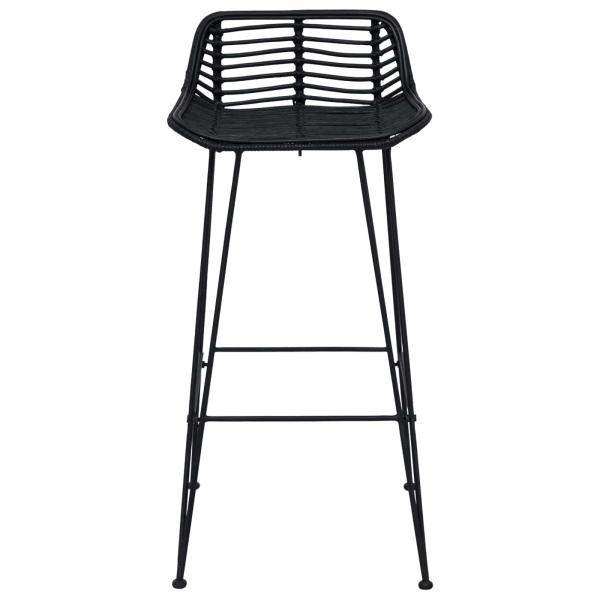Barhocker 2 Stück Schwarz 44 x 46 x 91 cm Rattan und Stahl