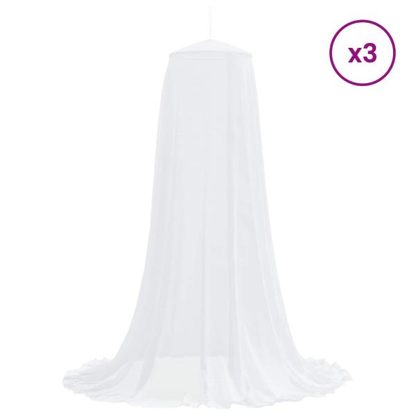 Moskito-Netz für das Bett 3 stk. 156 Mesh Weiß ?56 x 220 cm