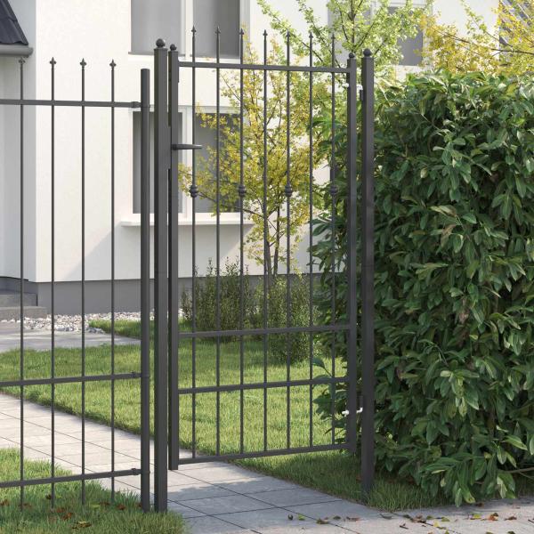 ARDEBO.de - Zauntor ASTEN 100 x 175 cm Metall Schwarz Abschließbar