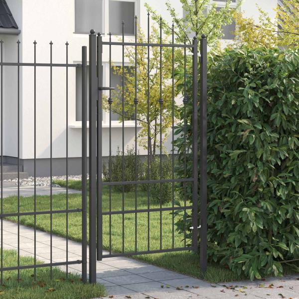 ARDEBO.de - Zauntor ASTEN 100 x 175 cm Metall Schwarz Abschließbar