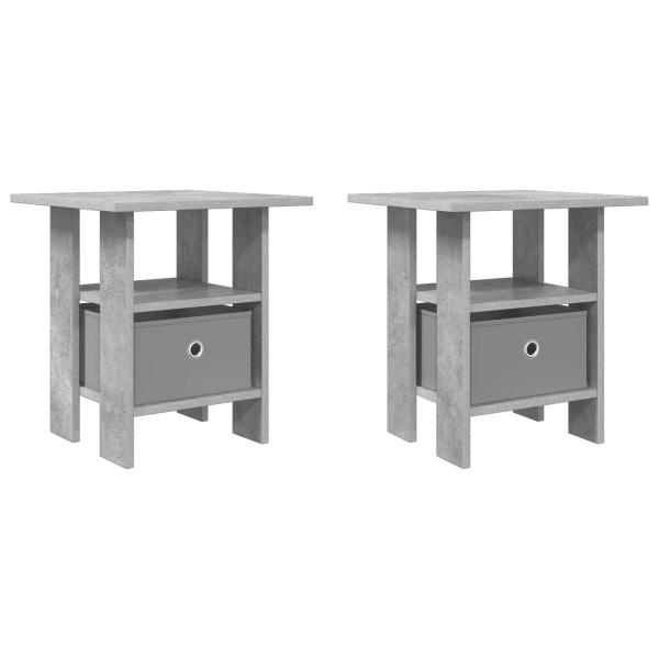 Nachttisch 2 stk. Beton Grau 41 x 40 x 45 cm Holzwerkstoff