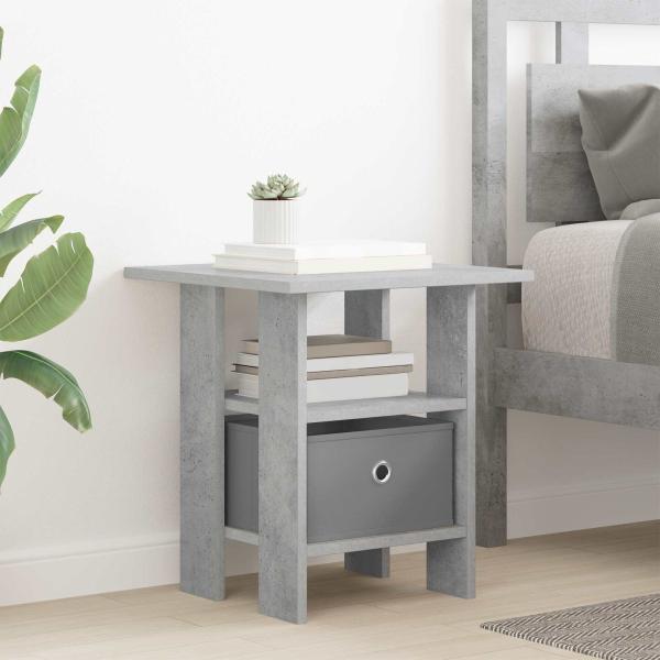 Nachttisch 2 stk. Beton Grau 41 x 40 x 45 cm Holzwerkstoff