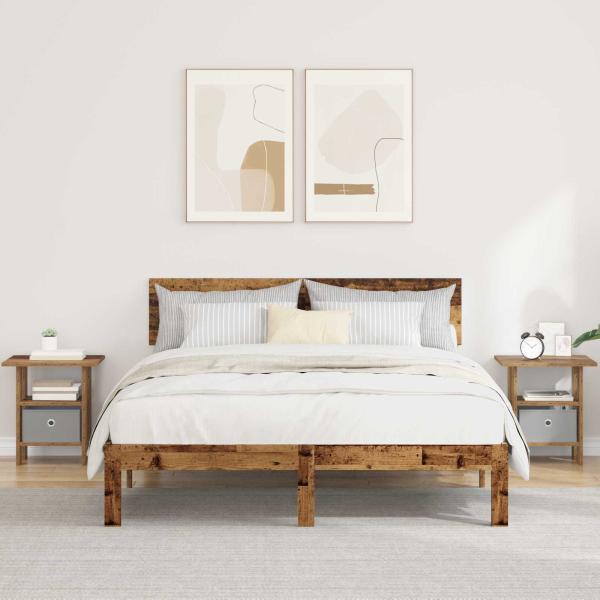 ARDEBO.de - Nachttisch 2 stk. Altholz 41 x 40 x 45 cm Holzwerkstoff