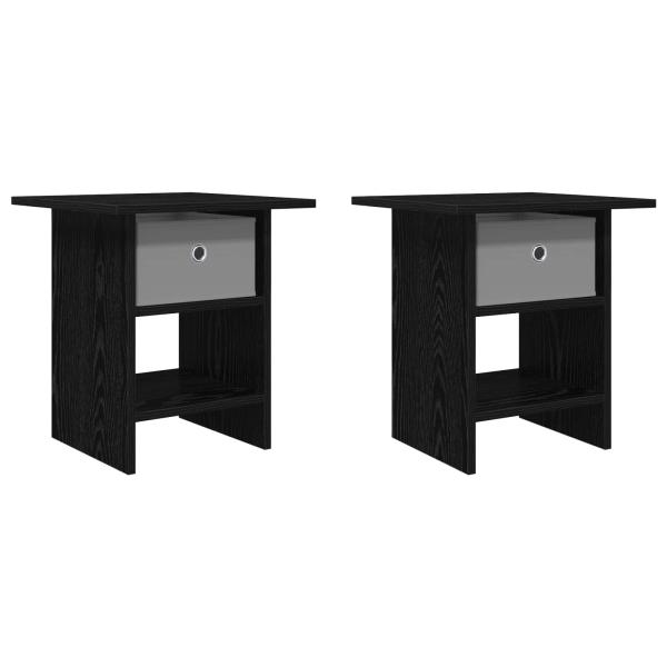 Nachttisch 2 Stk. Schwarz Eichen-Optik 41 x 40 x 45 cm