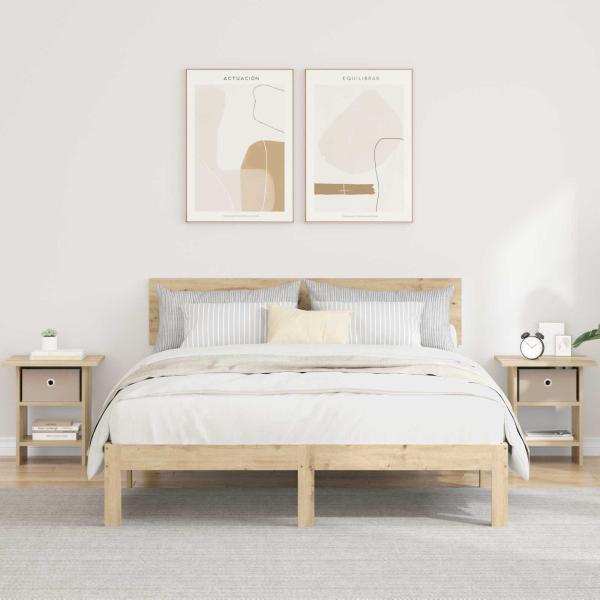 ARDEBO.de - Nachttisch 2 Stk. Sonoma-Eiche 41 x 40 x 45 cm Holzwerkstoff