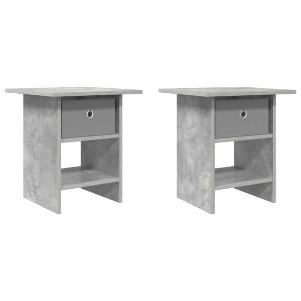 Nachttisch 2 Stk. Betongrau 41 x 40 x 45 cm Holzwerkstoff