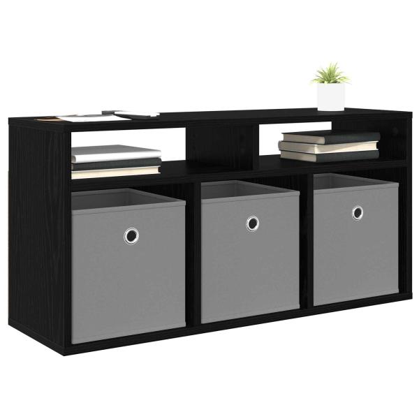 Lowboard mit Schubladen Schwarz Eichen-Optik 87 x 27,5 x 43 cm