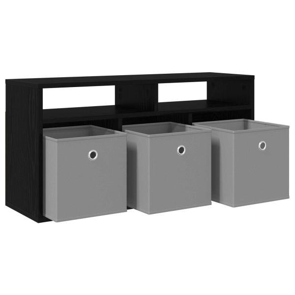 Lowboard mit Schubladen Schwarz Eichen-Optik 87 x 27,5 x 43 cm