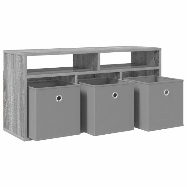 Lowboard mit Schubladen Graues Sonoma 87 x 27,5 x 43 cm