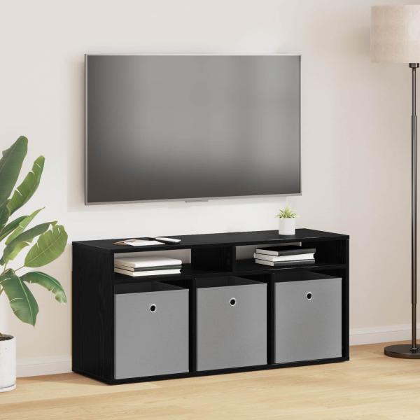 ARDEBO.de - Lowboard mit Schubladen Schwarz Eichen-Optik 102 x 32 x 48,5 cm