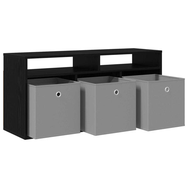 Lowboard mit Schubladen Schwarz Eichen-Optik 102 x 32 x 48,5 cm