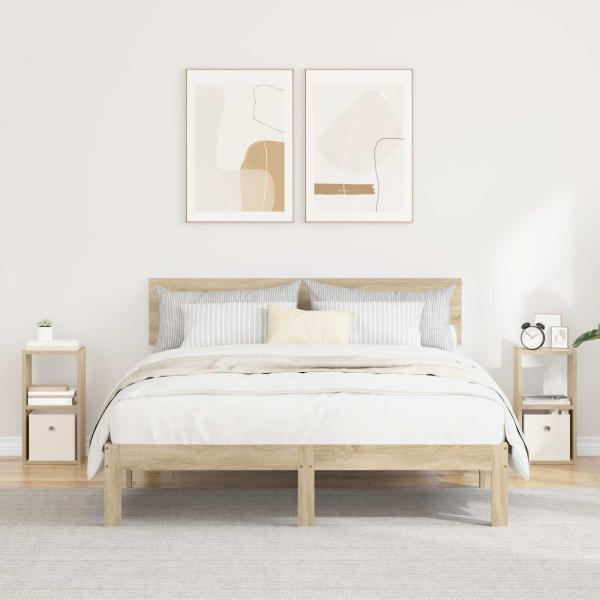 ARDEBO.de - Nachttisch 2 stk. Sonoma-Eiche 25,5 x 22 x 49,5 cm