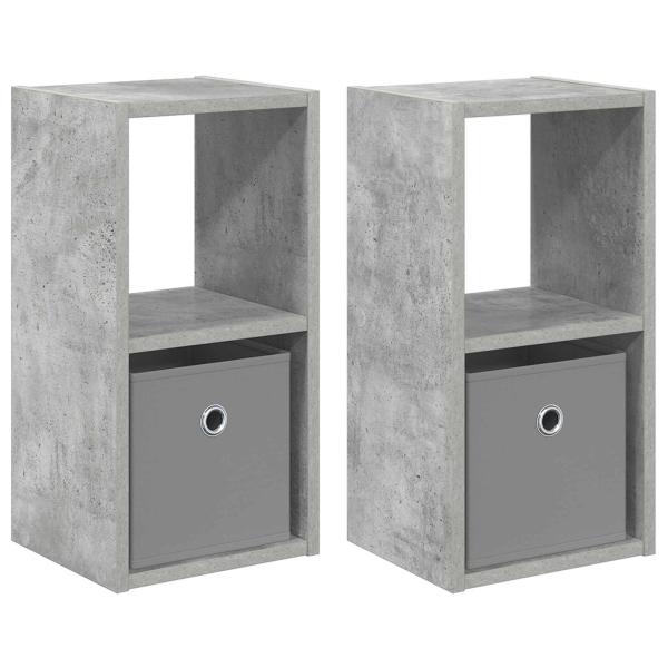 Nachttisch 2 stk. Beton Grau 25,5 x 22 x 49,5 cm Holzwerkstoff