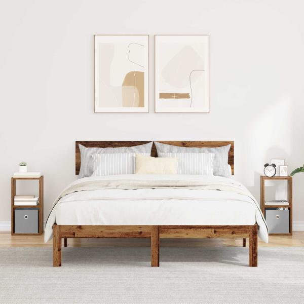 ARDEBO.de - Nachttisch 2 stk. Altholz 25,5 x 22 x 49,5 cm Holzwerkstoff