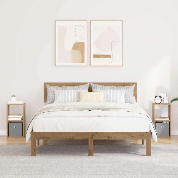 ARDEBO.de - Nachttisch 2 stk. Artisan-Eiche 25,5 x 22 x 49,5 cm