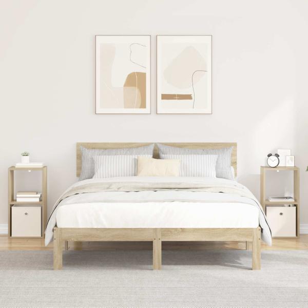 ARDEBO.de - Nachttisch 2 stk. Sonoma-Eiche 30,5 x 27 x 59,5 cm