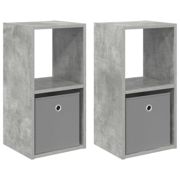 Nachttisch 2 stk. Beton Grau 30,5 x 27 x 59,5 cm Holzwerkstoff