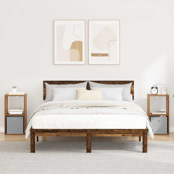 ARDEBO.de - Nachttisch 2 stk. Altholz 30,5 x 27 x 59,5 cm Holzwerkstoff