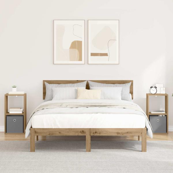 ARDEBO.de - Nachttisch 2 stk. Artisan-Eiche 30,5 x 27 x 59,5 cm
