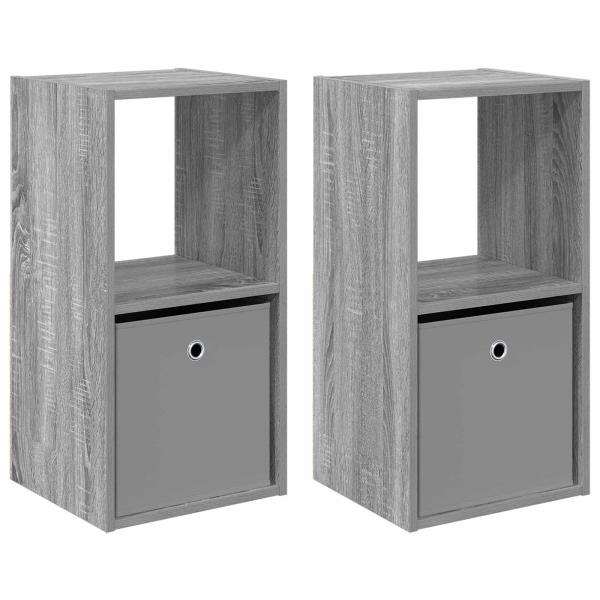 Nachttisch 2 stk. Graues Sonoma 35 x 32 x 68,5 cm Holzwerkstoff