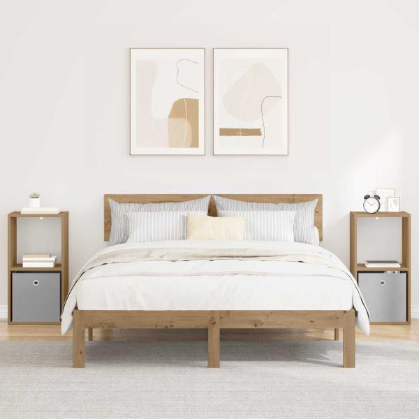 ARDEBO.de - Nachttisch 2 stk. Artisan-Eiche 35 x 32 x 68,5 cm Holzwerkstoff