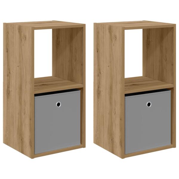 Nachttisch 2 stk. Artisan-Eiche 35 x 32 x 68,5 cm Holzwerkstoff