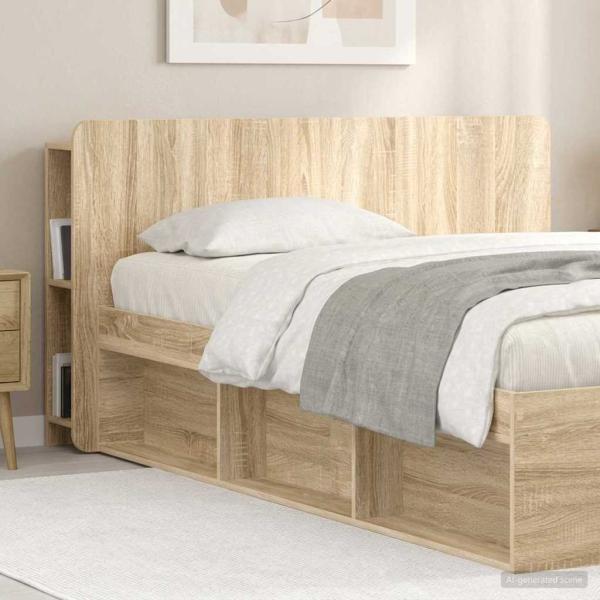Kopfteil Schrank mit Speicher Sonoma Holzwerkstoff