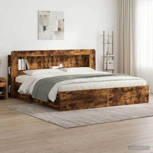 Kopfteil-Schrank Geräucherte Eiche 215 x 18,5 x 100 cm