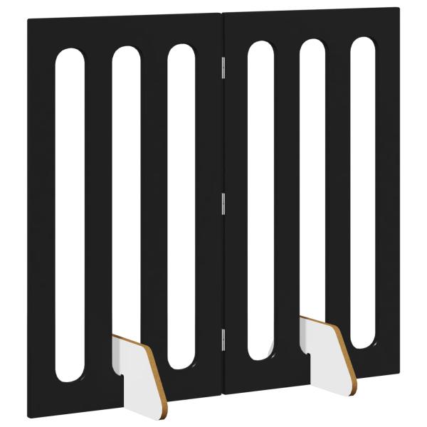 Faltbarer Haustierzaun 2 Stk. Schwarze Eiche 100,5 x 38 x 90 cm