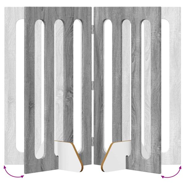 Faltbarer Haustierzaun 2 Stk. Graues Sonoma 100,5 x 38 x 90 cm