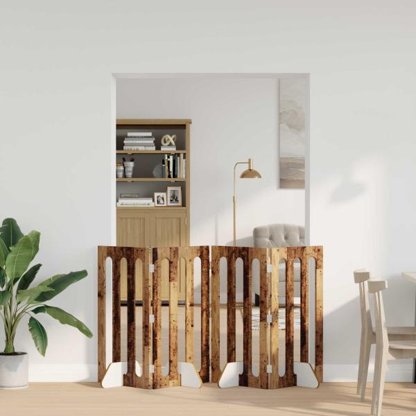 ARDEBO.de - Faltbarer Haustierzaun 4 Stk. Eichenholz 201 x 38 x 90 cm