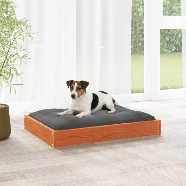 ARDEBO.de - Hundebett Wachsbraun 72 x 54 x 9 cm Massivholz Kiefer