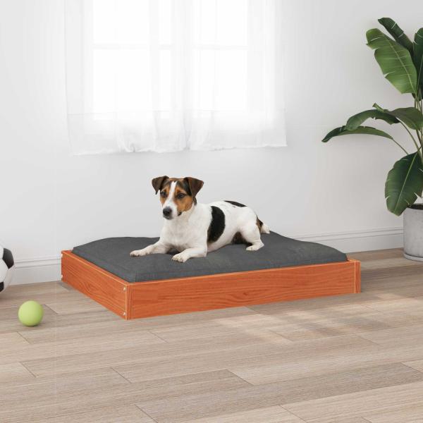 Hundebett Wachsbraun 72 x 54 x 9 cm Massivholz Kiefer