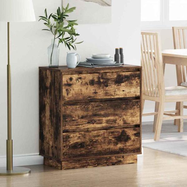 ARDEBO.de - Nachttisch Geräucherte Eiche 71 x 34,5 x 75 cm Holzwerkstoff