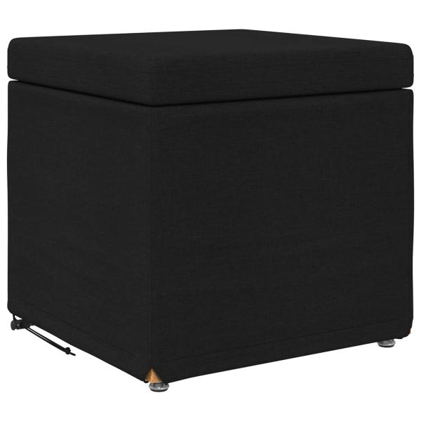 Hocker Schwarz 41 x 41 x 40 cm Stoff und Pressholz