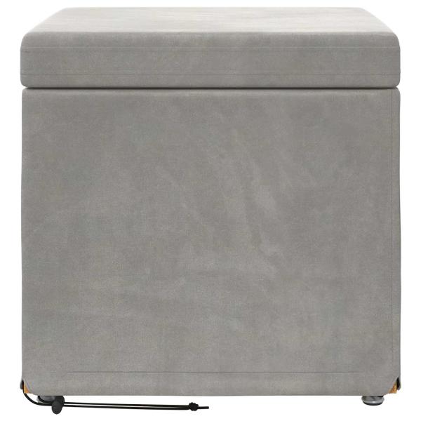 Hocker Hellgrau 41 x 41 x 40 cm Samt und Engineering Holz