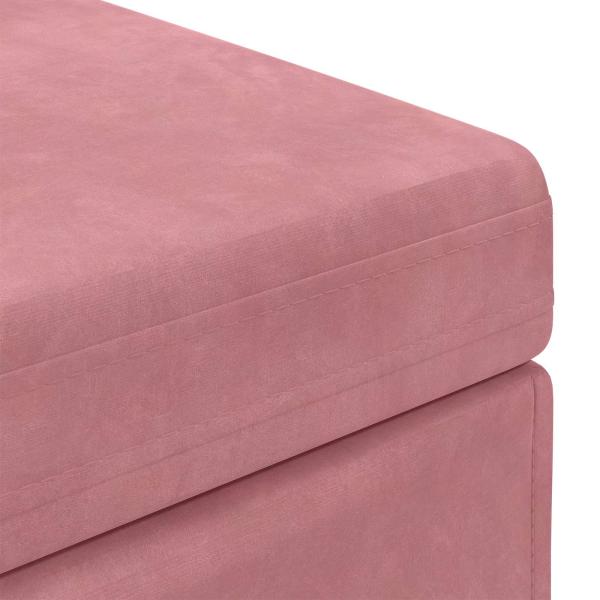 Hocker Rosa 41 x 41 x 40 cm Samt und Engineering Holz