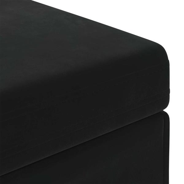 Hocker Schwarz 41 x 41 x 40 cm Samt und Engineering Holz