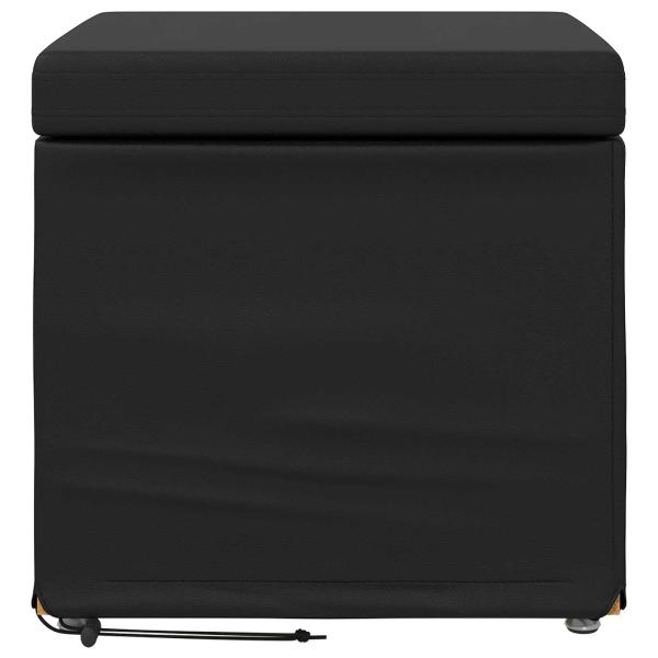 Hocker Schwarz 41 x 41 x 40 cm Kunstleder und Engineering Holz