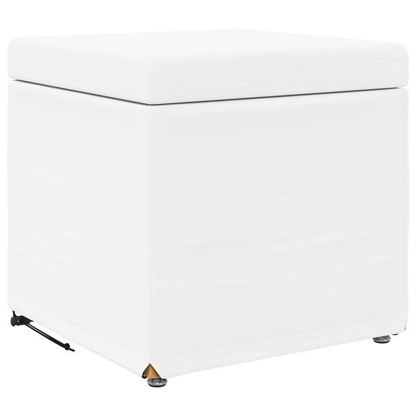 Hocker Weiß 41 x 41 x 40 cm Kunstleder und Engineering Holz