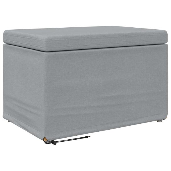 Hocker Hellgrau 61 x 41 x 40 cm Stoff und Pressholz