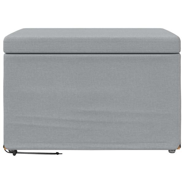 Hocker Hellgrau 61 x 41 x 40 cm Stoff und Pressholz