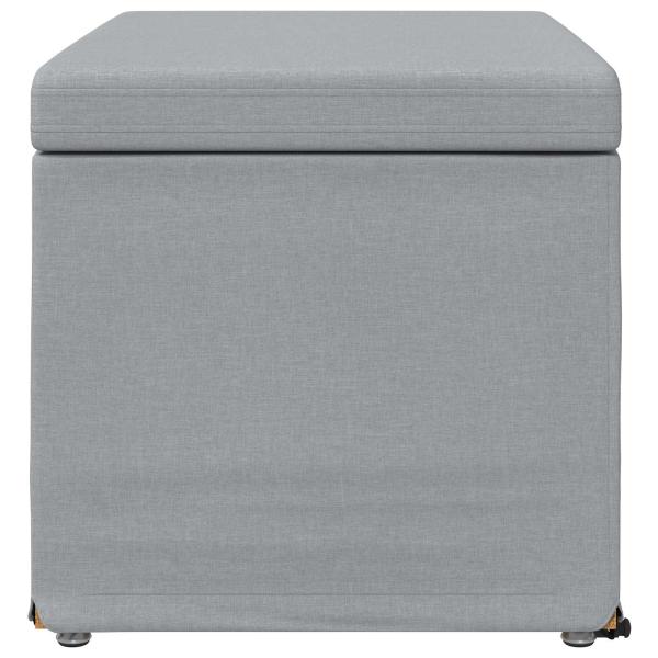 Hocker Hellgrau 61 x 41 x 40 cm Stoff und Pressholz