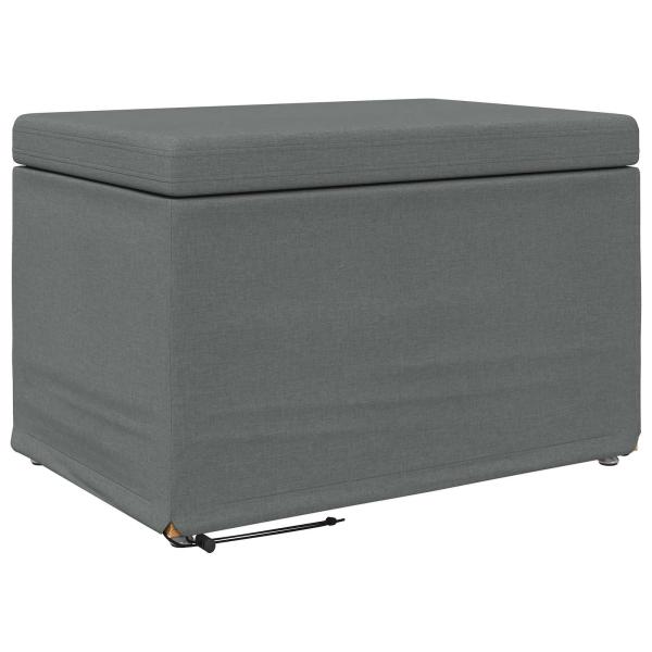 Hocker Dunkelgrau 61 x 41 x 40 cm Stoff und Pressholz