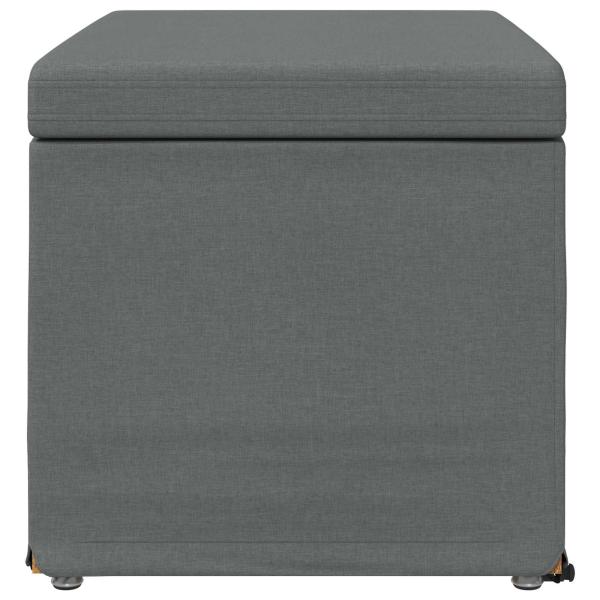 Hocker Dunkelgrau 61 x 41 x 40 cm Stoff und Pressholz