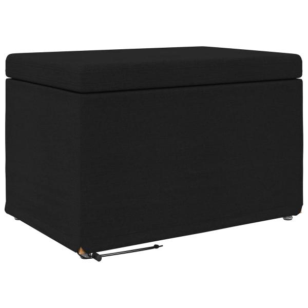 Hocker Schwarz 61 x 41 x 40 cm Stoff und Pressholz
