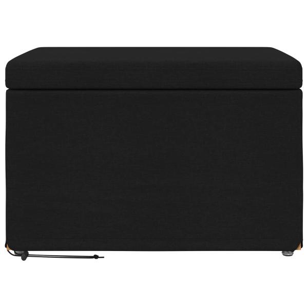 Hocker Schwarz 61 x 41 x 40 cm Stoff und Pressholz