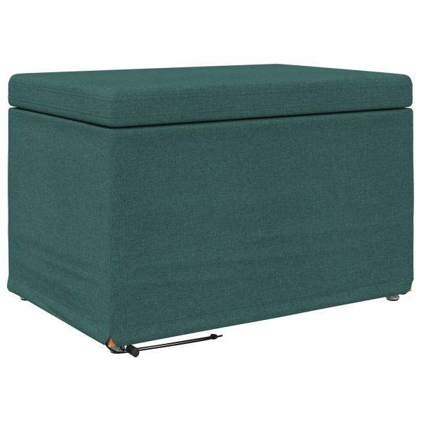 Hocker Dunkelgrün 61 x 41 x 40 cm Stoff und Pressholz